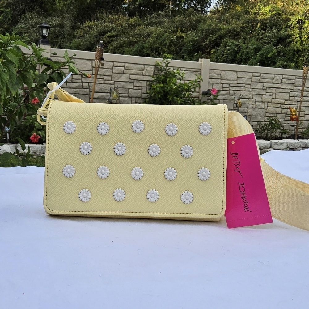 Betsey Johnson Yellow Floral Crossbody Bag